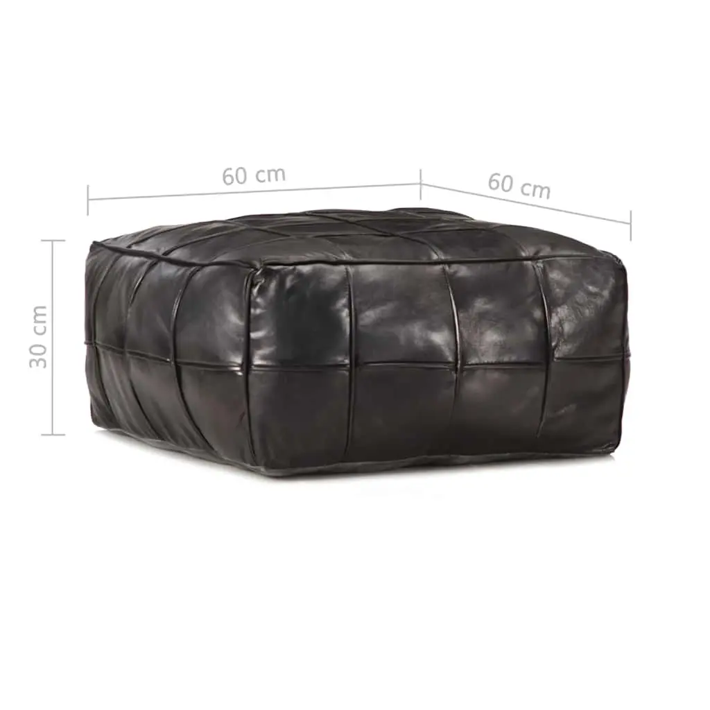 Pouffe Footstool Ottoman for Living Room Bedroom Black 60 x 60 x 30 cm