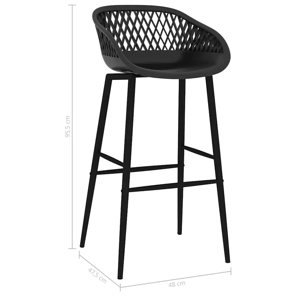 Bar Stools Set for Kitchen Dining Black 4 Piece