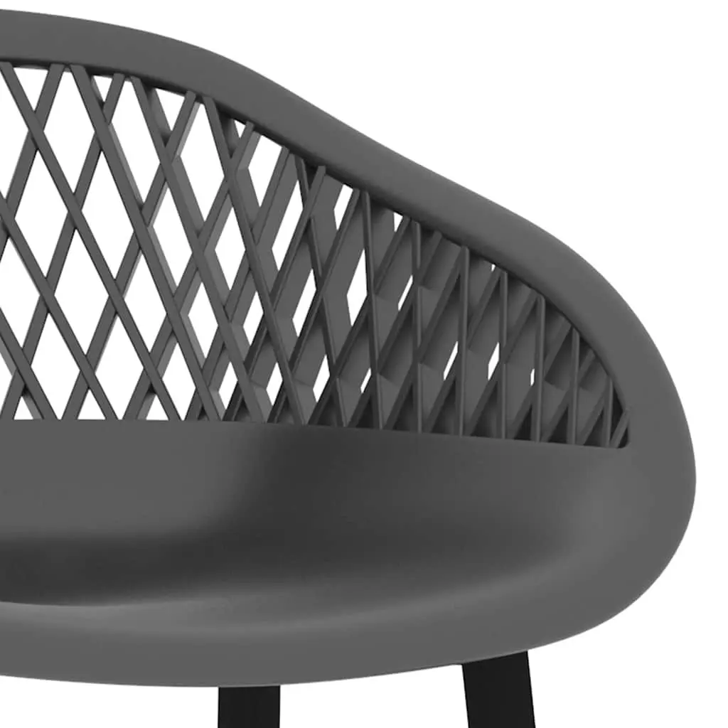 4 Ergonomic Grey Bar Stools with Metal Legs
