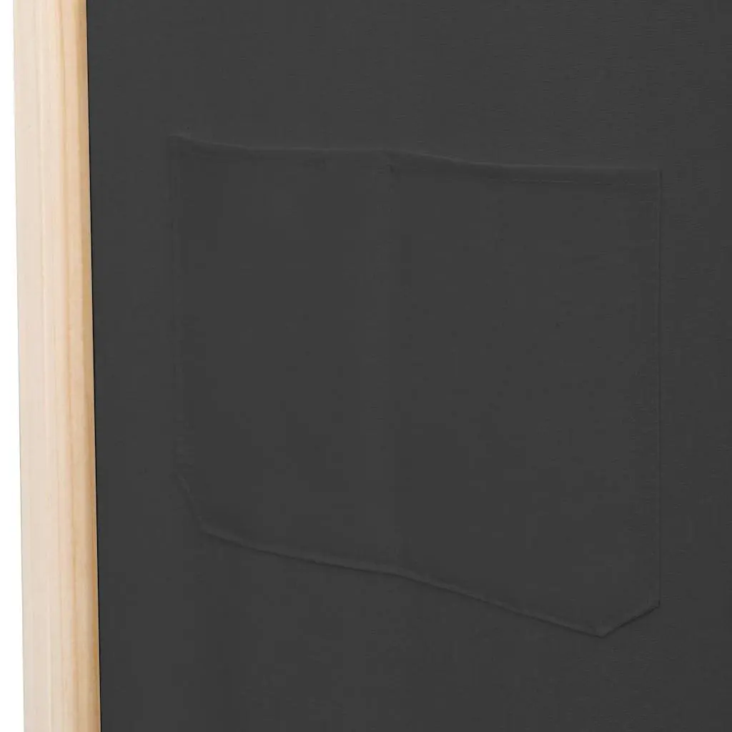 6-Panel Room Divider Grey Freestanding Folding Privacy Screen Partition