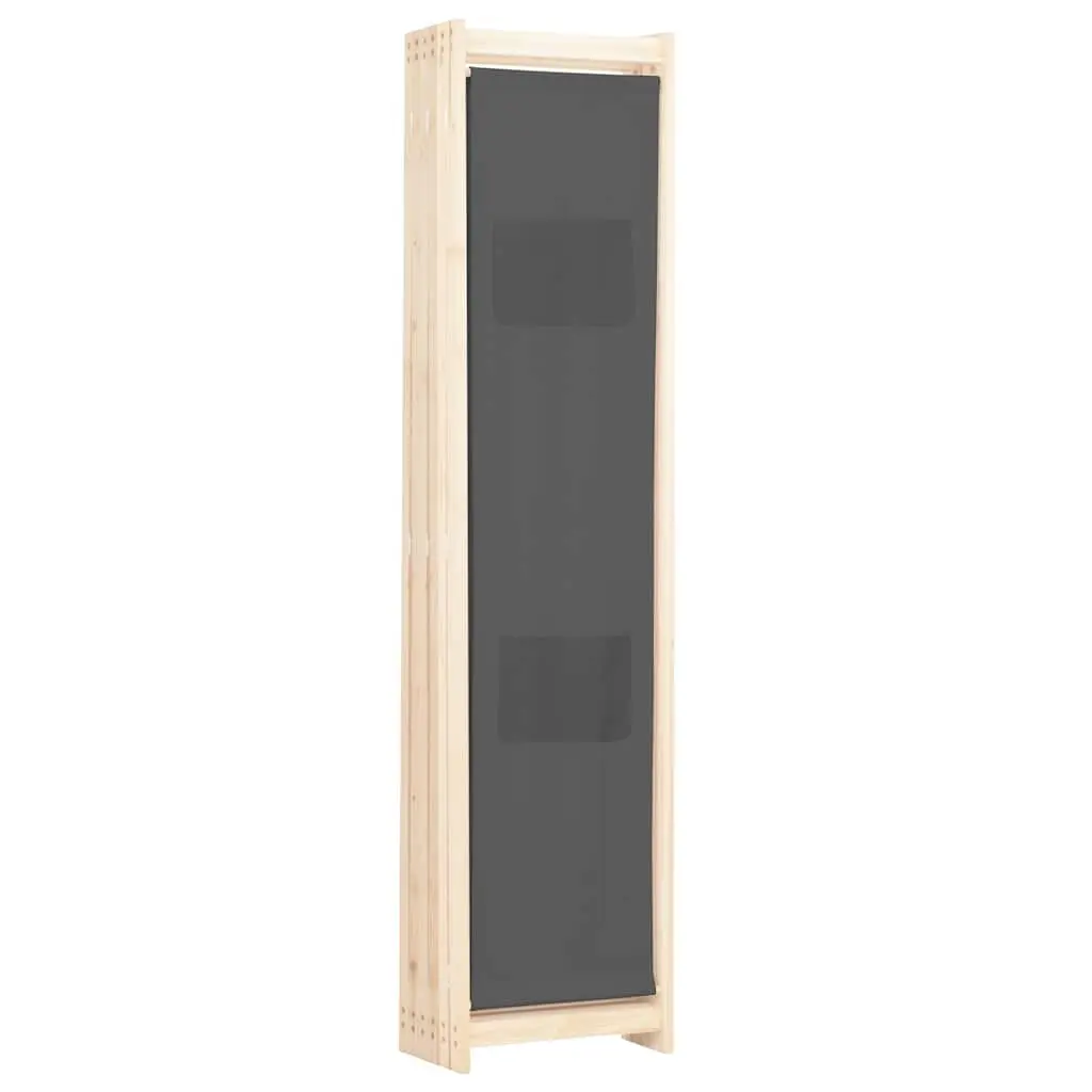 6-Panel Room Divider Grey Freestanding Folding Privacy Screen Partition