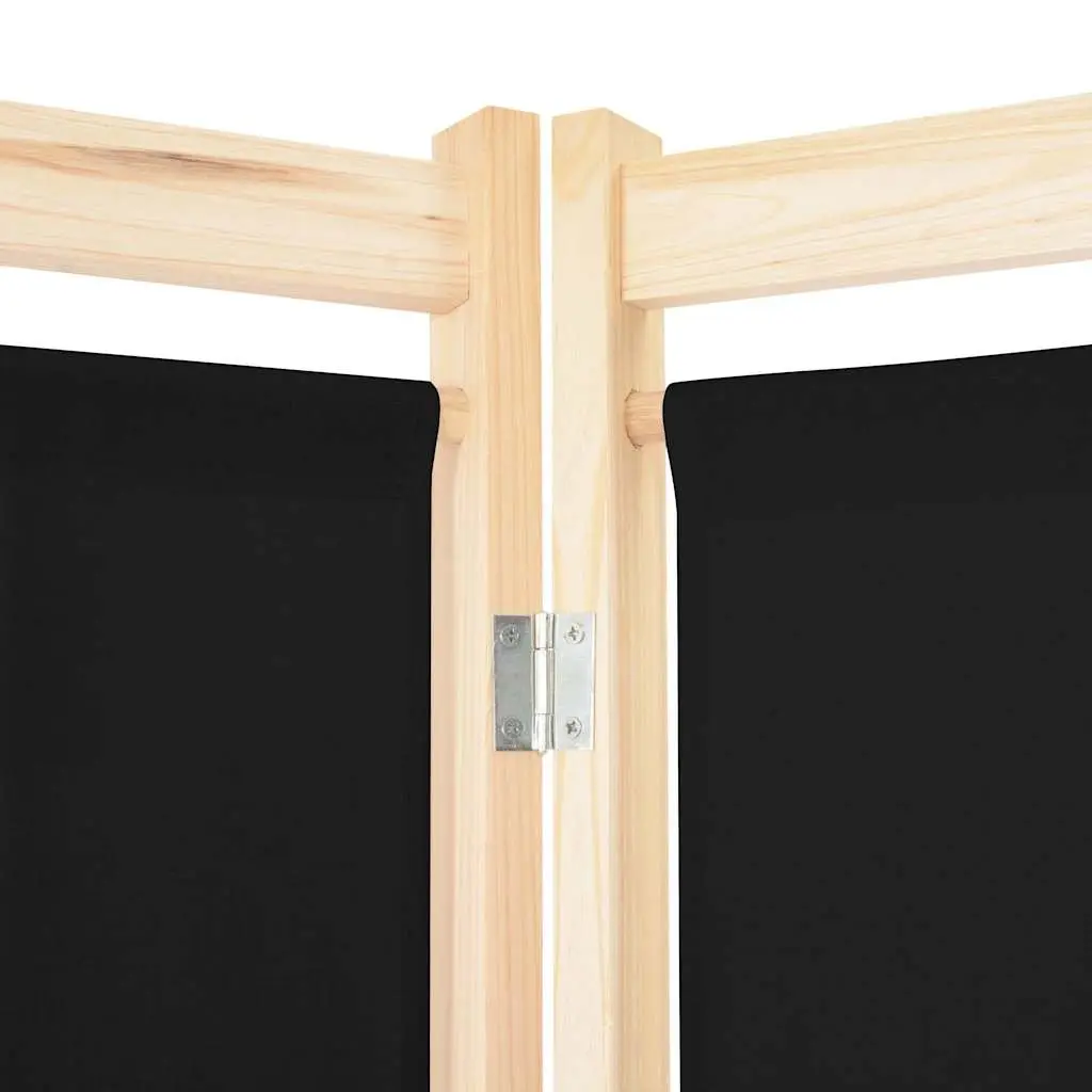 5-Panel Room Divider Freestanding Wooden Frame Fabric Screen Partition Folding