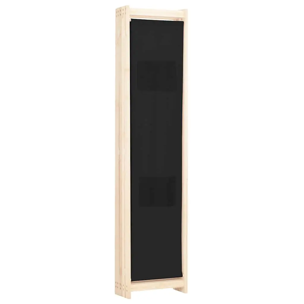 5-Panel Room Divider Freestanding Wooden Frame Fabric Screen Partition Folding