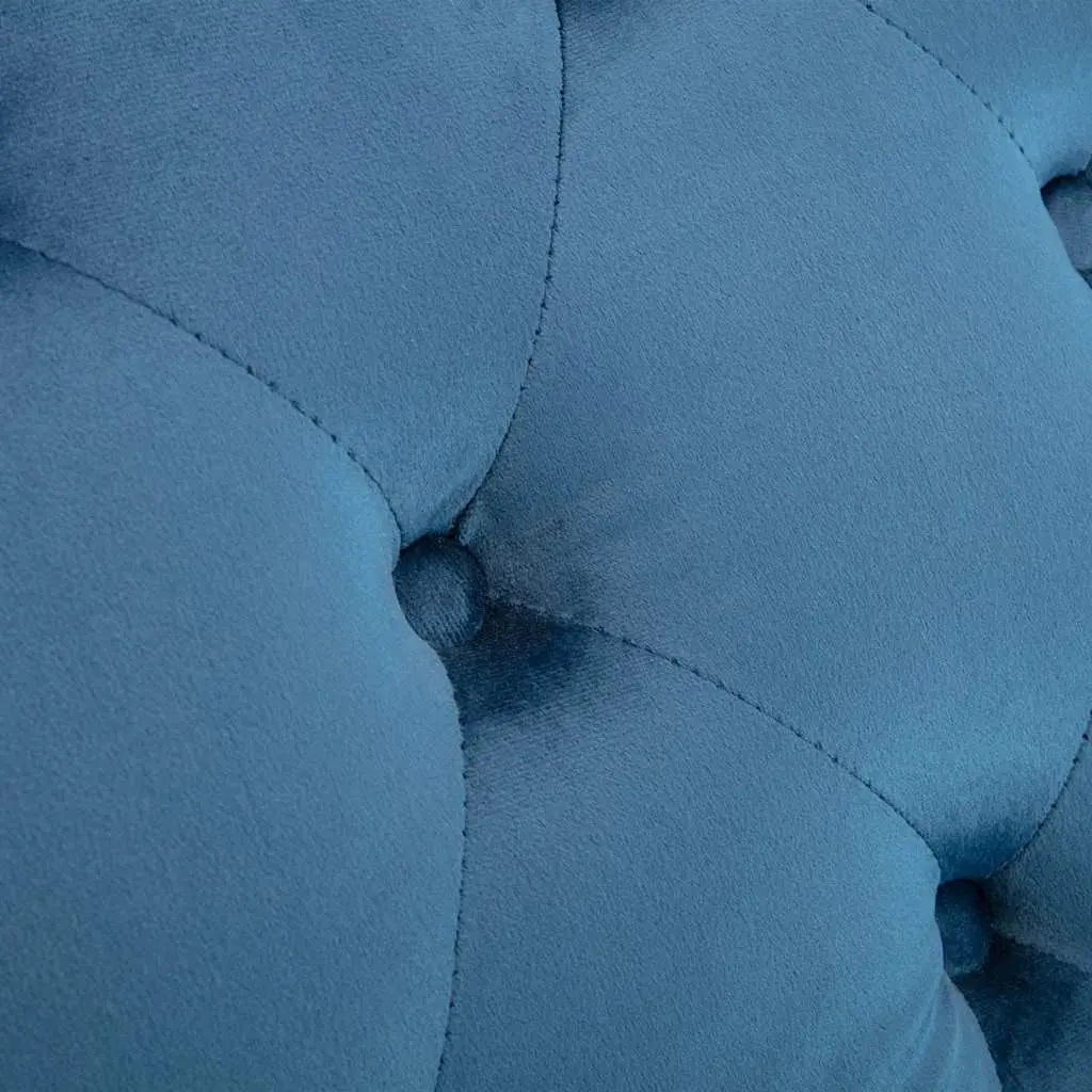 Chaise Lounge Blue Velvet Accent Chair Tufted Design Comfortable Seating