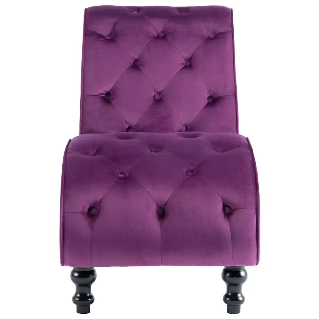 Purple Velvet Accent Chaise Lounge