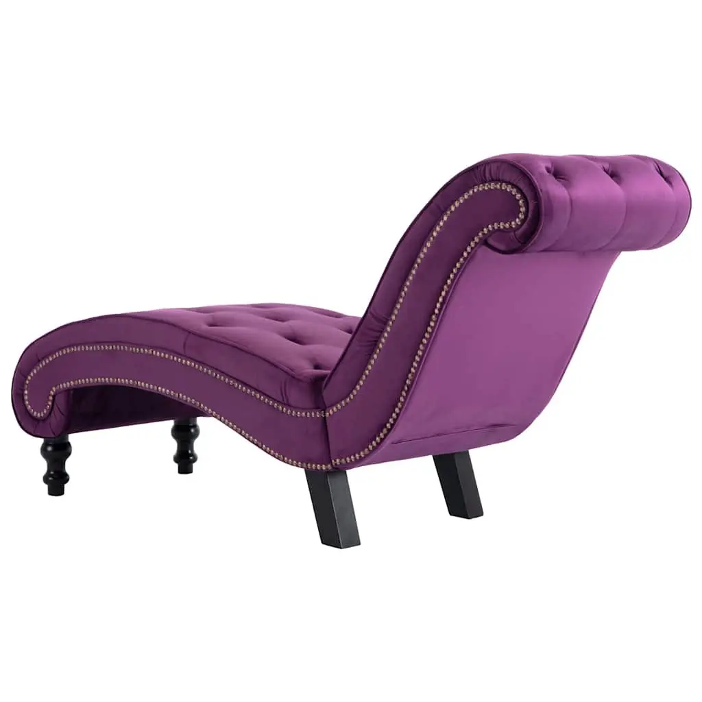 Purple Velvet Accent Chaise Lounge