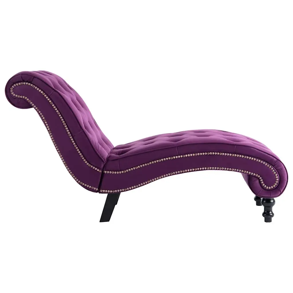 Purple Velvet Accent Chaise Lounge
