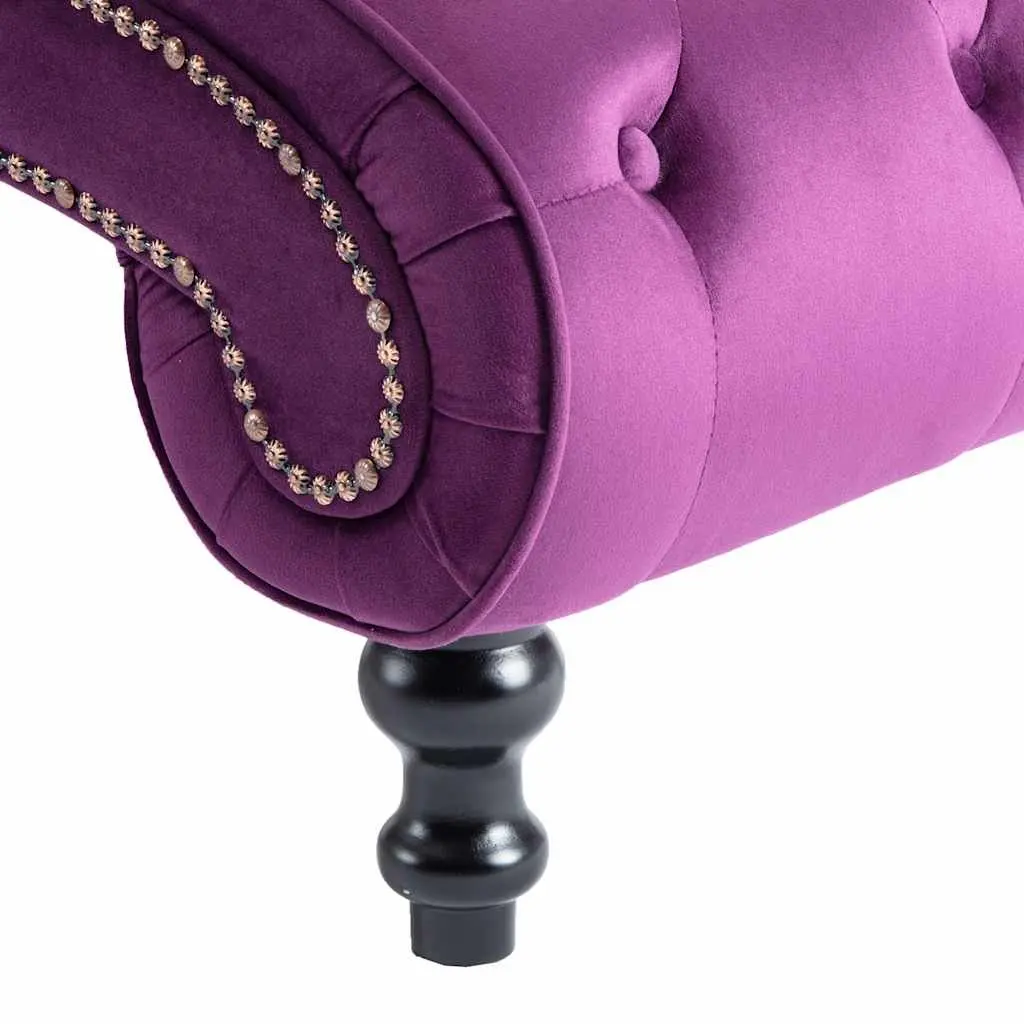 Purple Velvet Accent Chaise Lounge