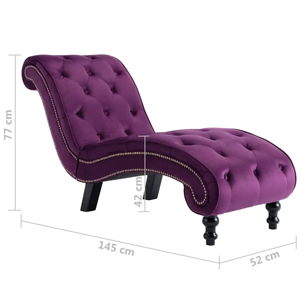 Purple Velvet Accent Chaise Lounge