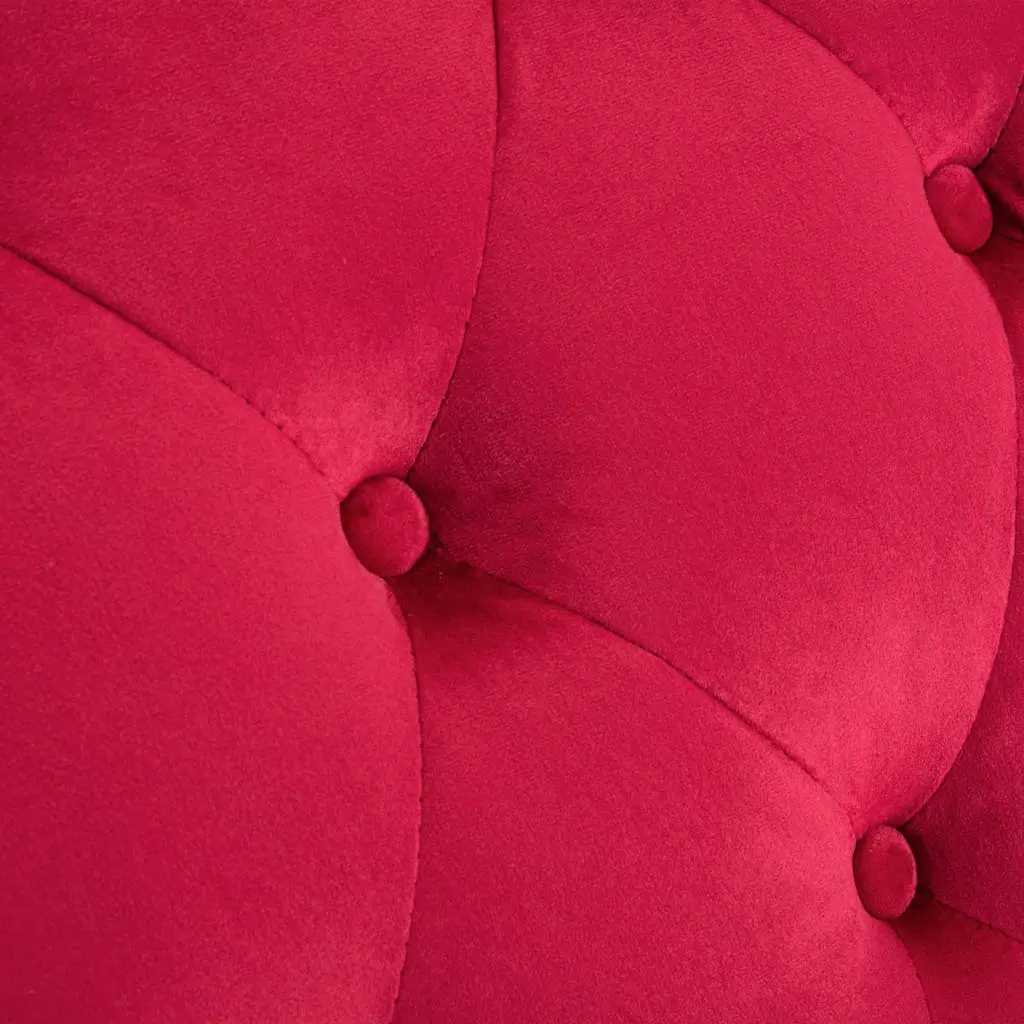 Chaise Lounge Red Velvet Button Tufted Accent Chair Living Room Furniture