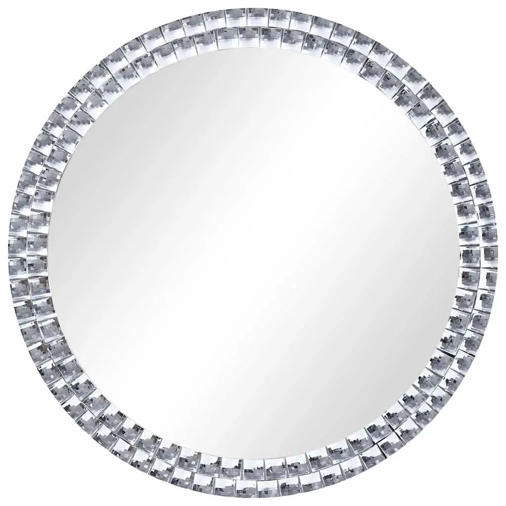 Round Wall Mirror 50cm Silver Tempered Glass for Bathroom Living Room Decor