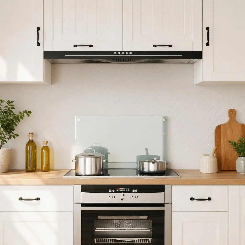 Kitchen Backsplash Splashback 70x40cm Tempered Glass Transparent Wall Protection