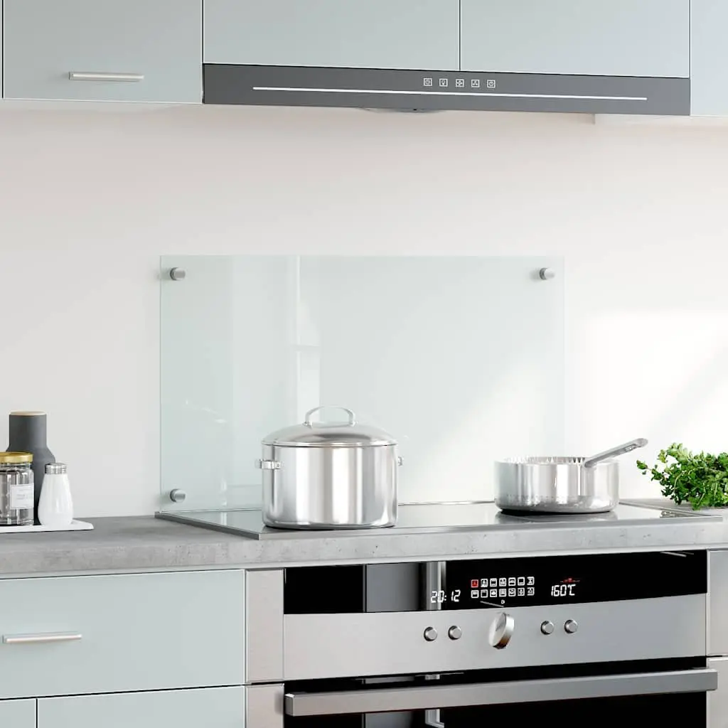 Kitchen Backsplash Splashback 70x40cm Tempered Glass Transparent Wall Protection