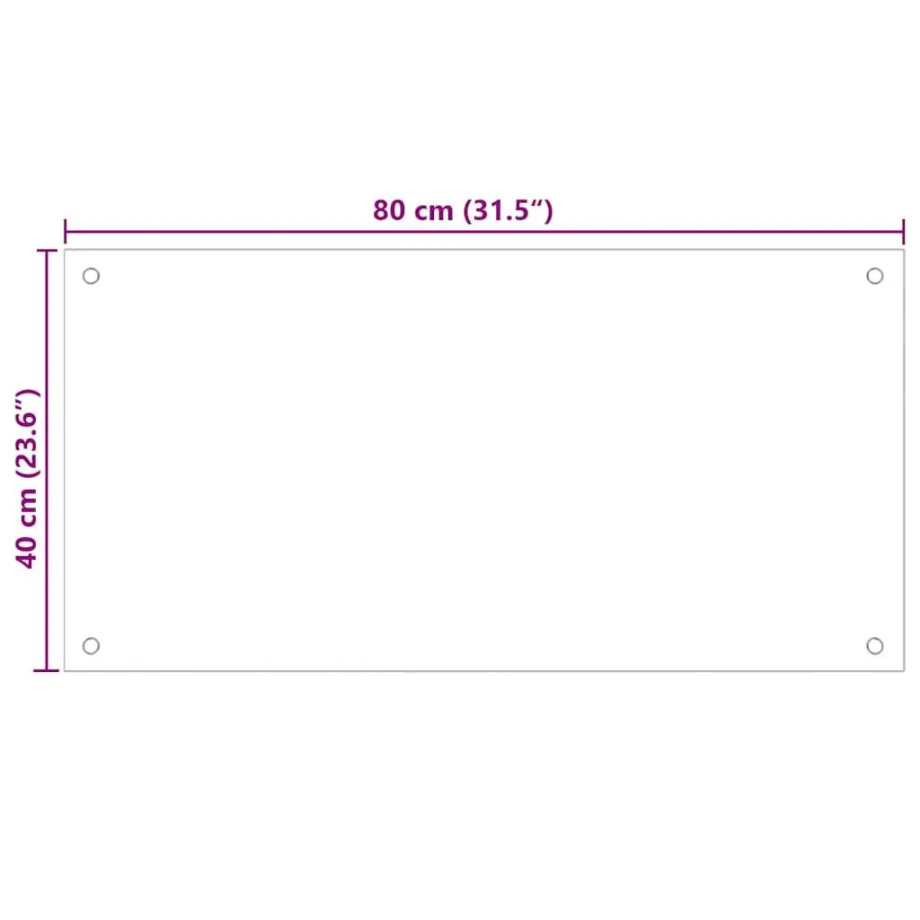 Kitchen Backsplash Tempered Glass 80x40 cm