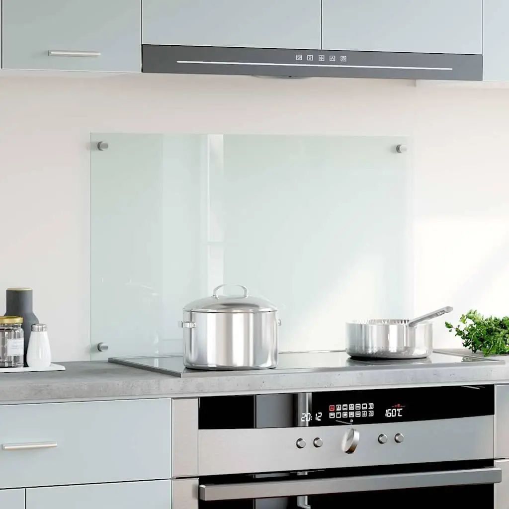 Tempered Glass Backsplash 80x50 cm Transparent for Kitchen Wall Protection