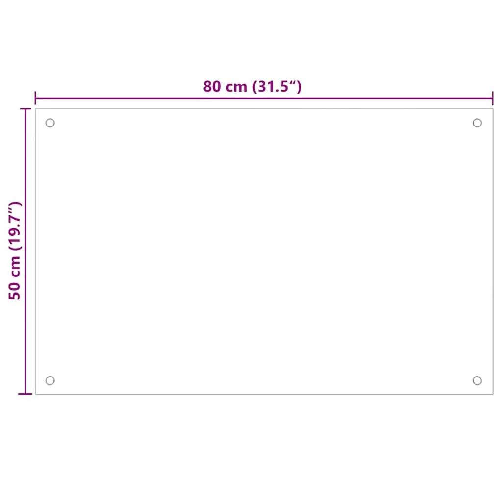 Tempered Glass Backsplash 80x50 cm Transparent for Kitchen Wall Protection