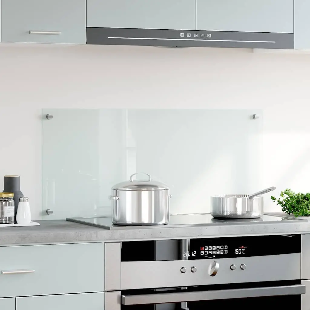 Kitchen Backsplash Tempered Glass Transparent 90x40cm Heat Resistant