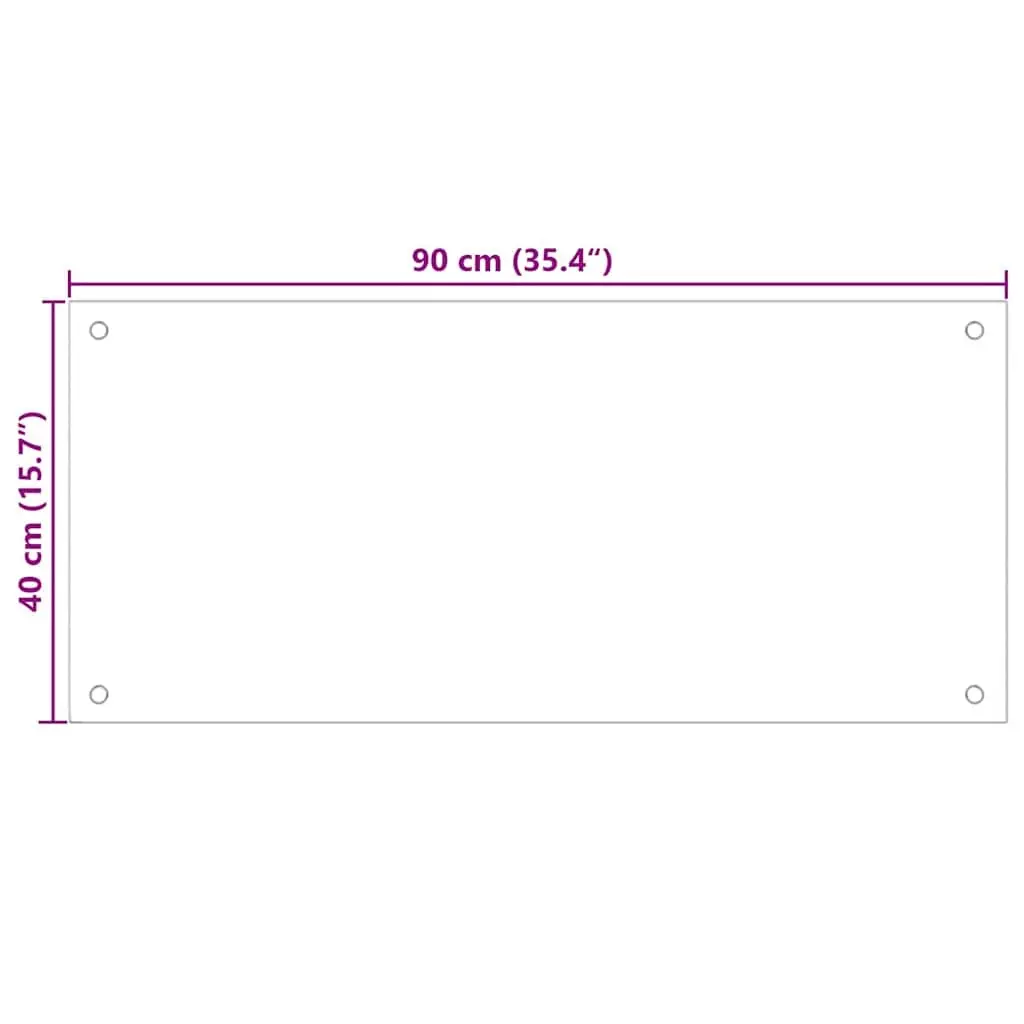 Kitchen Backsplash Tempered Glass Transparent 90x40cm Heat Resistant