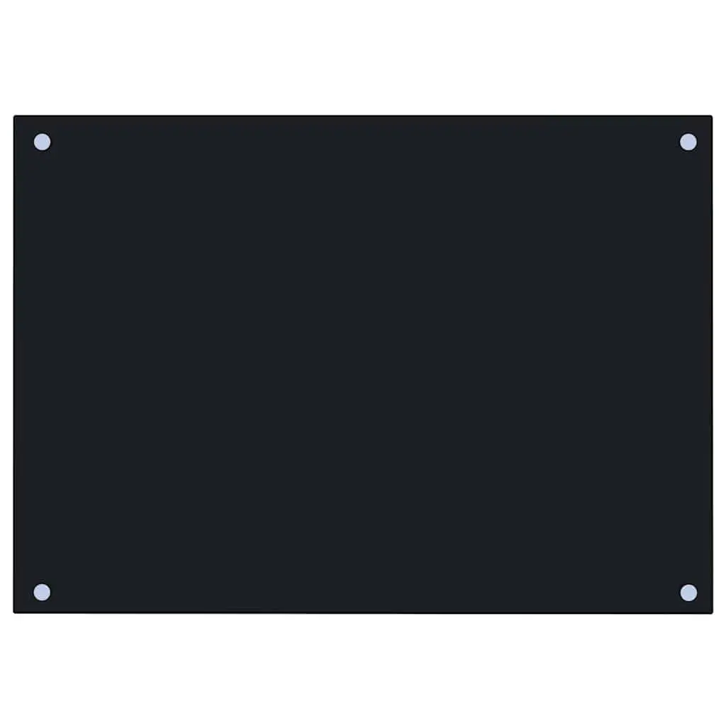 Tempered Glass Kitchen Splash Guard 70x50cm Black Heat Resistant