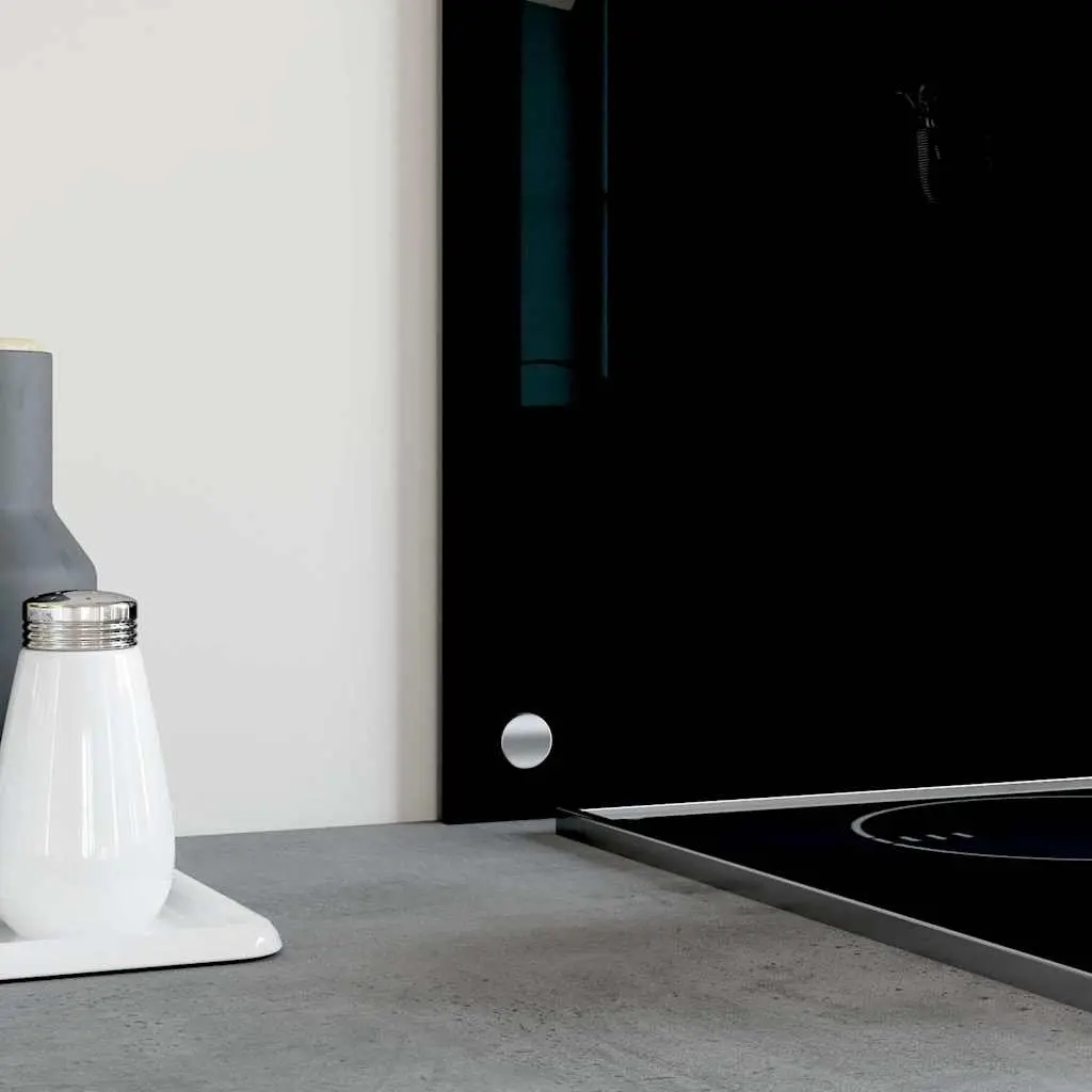 Kitchen Backsplash Splash Guard 90x60 cm Black Heat Resistant