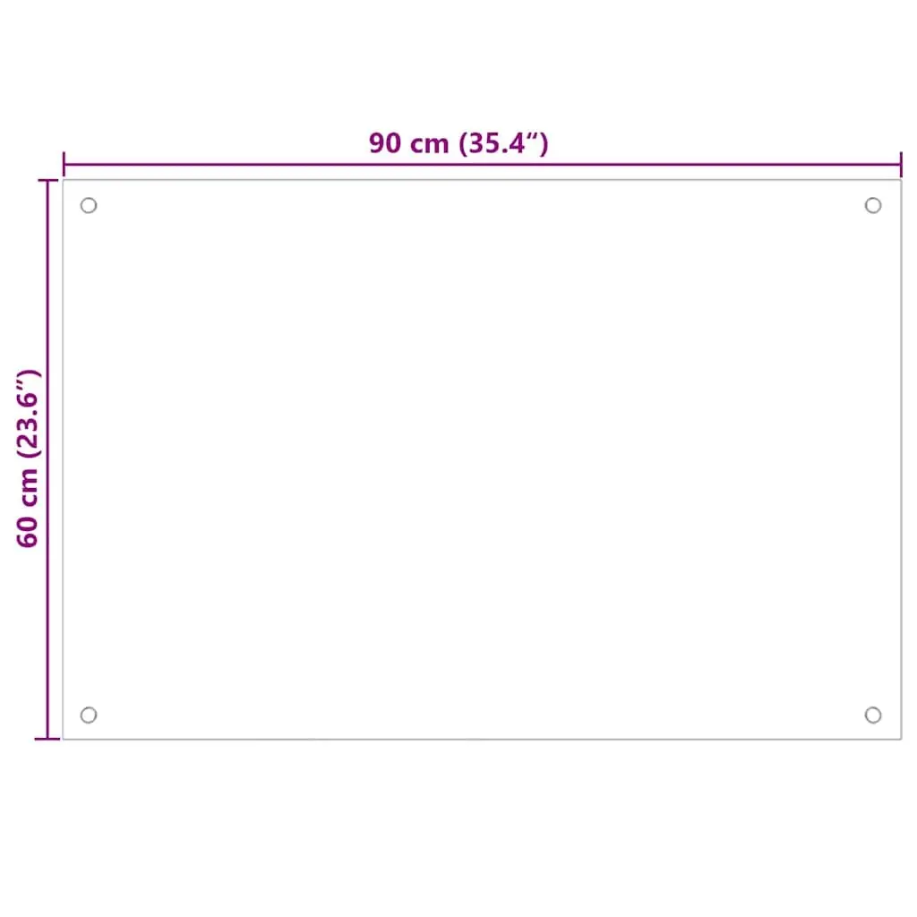 Kitchen Backsplash Splash Guard 90x60 cm Black Heat Resistant