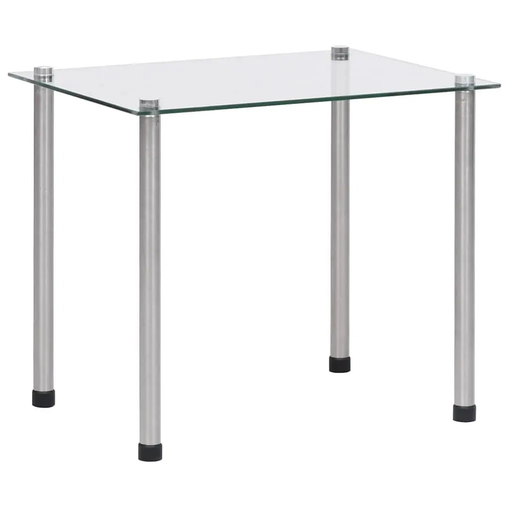 Nesting Tables Set 3 Pieces Living Room Transparent Glass Stainless Steel Legs Modern End
