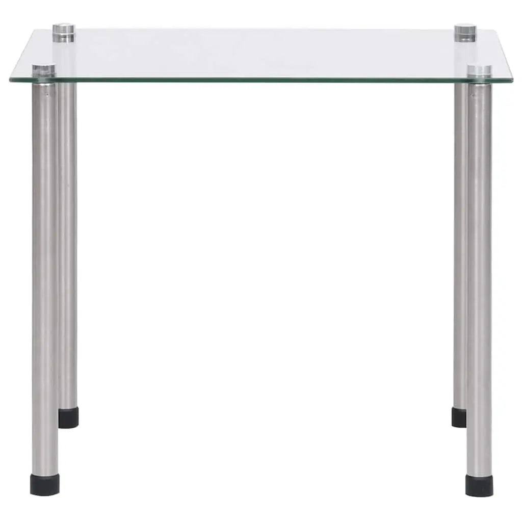 Nesting Tables Set 3 Pieces Living Room Transparent Glass Stainless Steel Legs Modern End