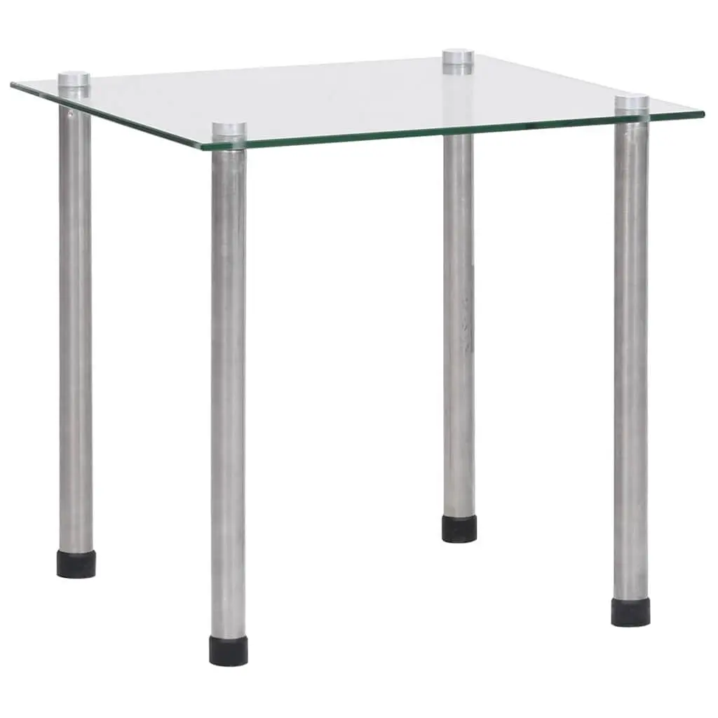 Nesting Tables Set 3 Pieces Living Room Transparent Glass Stainless Steel Legs Modern End