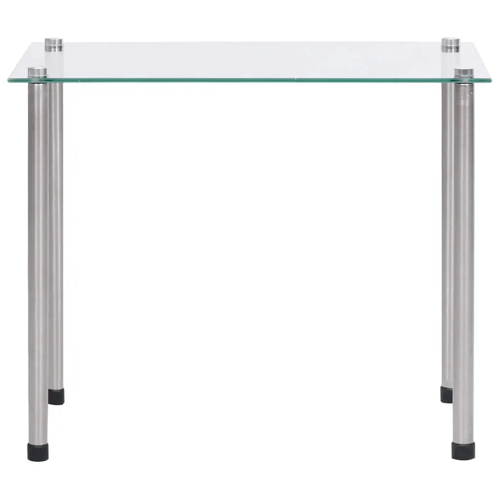 Nesting Tables Set 3 Pieces Living Room Transparent Glass Stainless Steel Legs Modern End