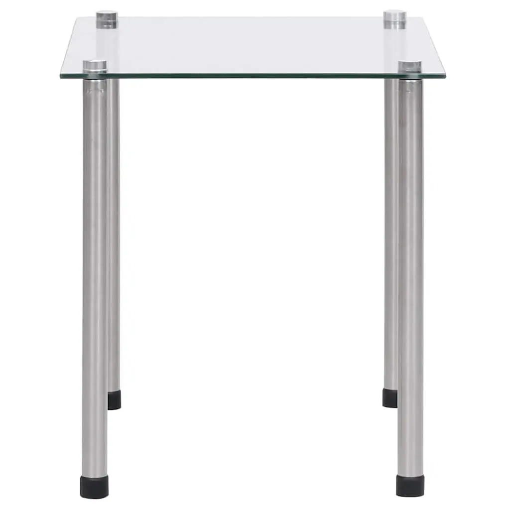 Nesting Tables Set 3 Pieces Living Room Transparent Glass Stainless Steel Legs Modern End