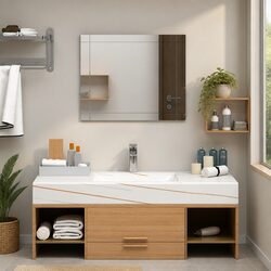 Wall Mirror 60x50 cm Silver Glass Bathroom Bedroom Home Decor Modern Design