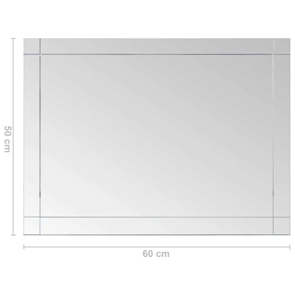 60x50 cm Silver Glass Wall Mirror for Multiple Uses