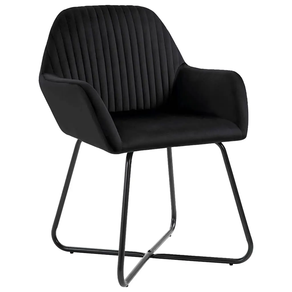 Dining Chairs Kitchen Living Room Black Velvet 2 Piece