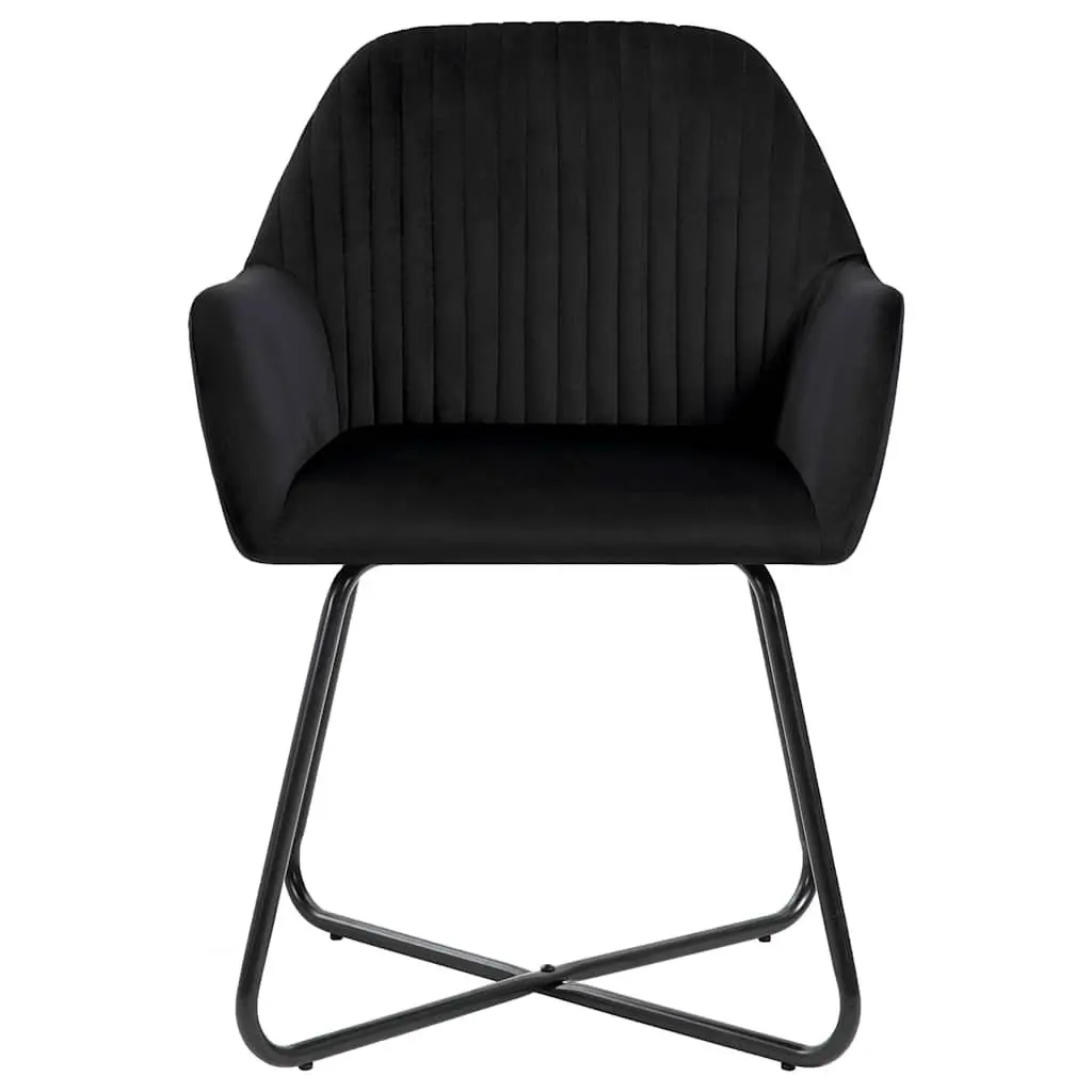 Dining Chairs Kitchen Living Room Black Velvet 2 Piece