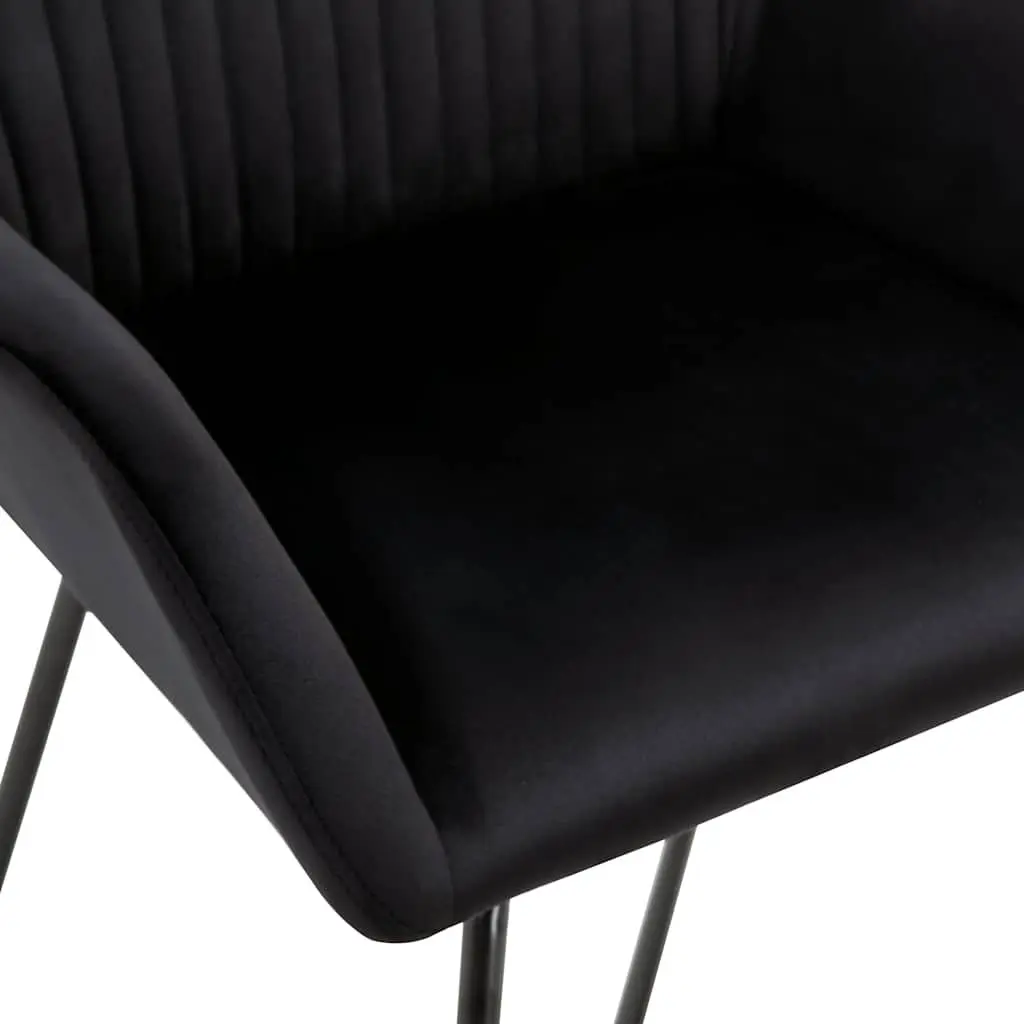 Dining Chairs Kitchen Living Room Black Velvet 2 Piece