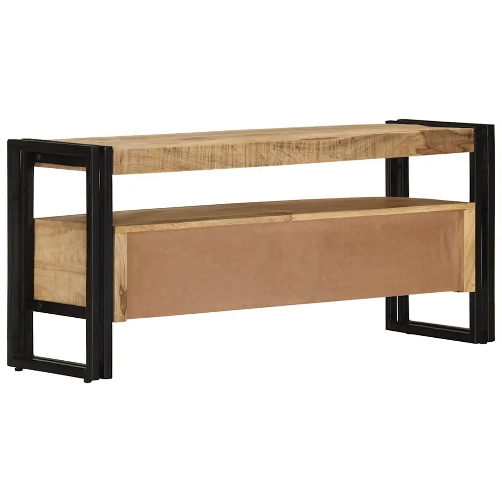 TV Cabinet Living Room 100x30x45 cm Solid Mango Wood Storage Unit with Drawers Compartment