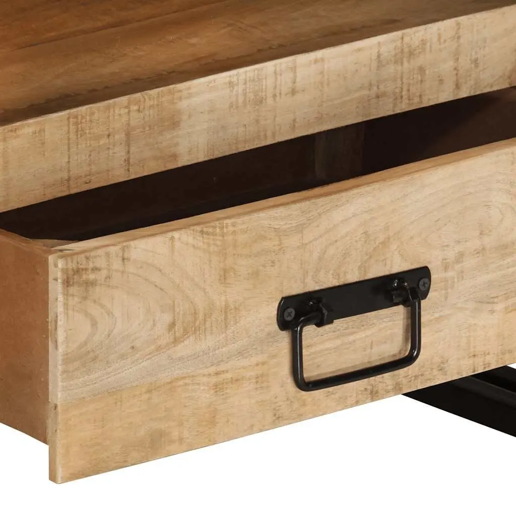 TV Cabinet Living Room 100x30x45 cm Solid Mango Wood Storage Unit with Drawers Compartment
