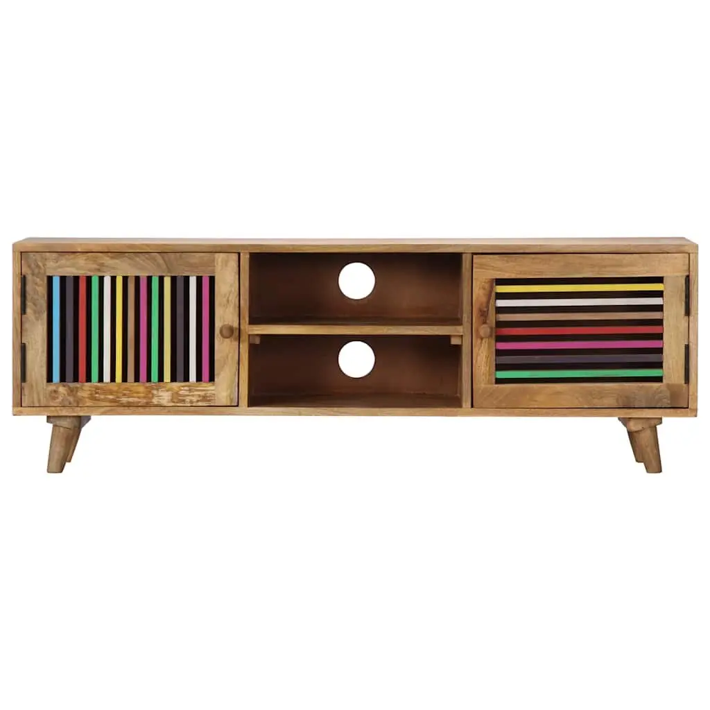 TV Cabinet 120x30x40cm Solid Mango Wood Storage Unit with Doors