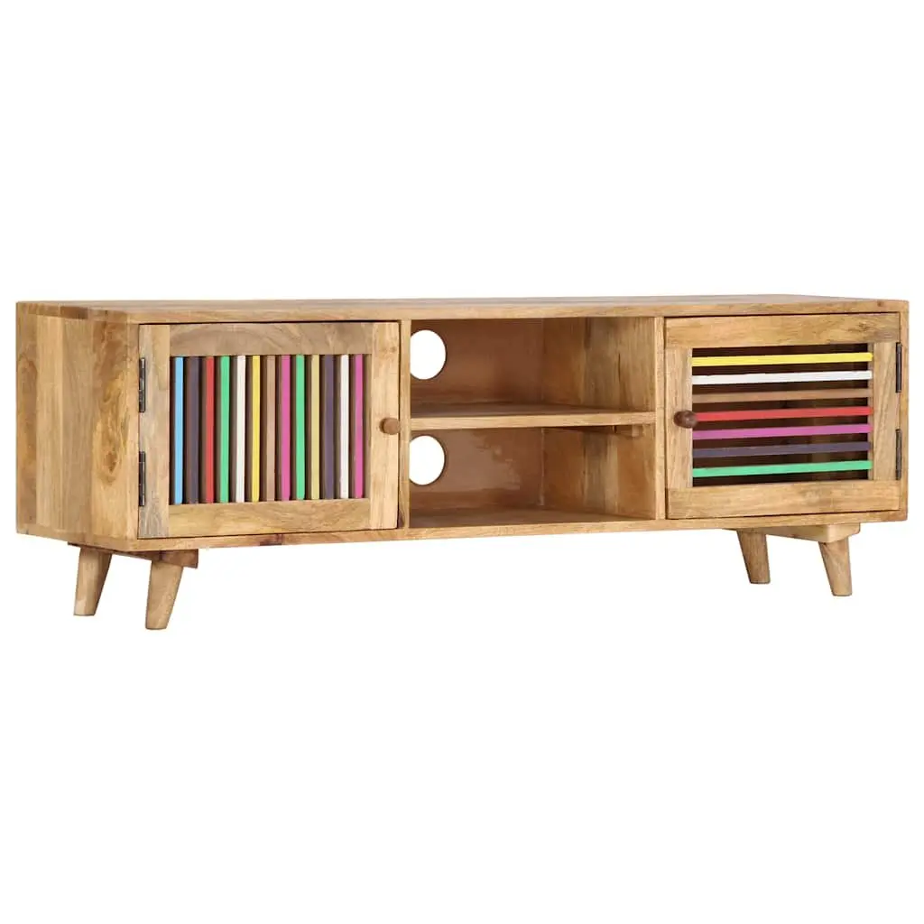 TV Cabinet 120x30x40cm Solid Mango Wood Storage Unit with Doors