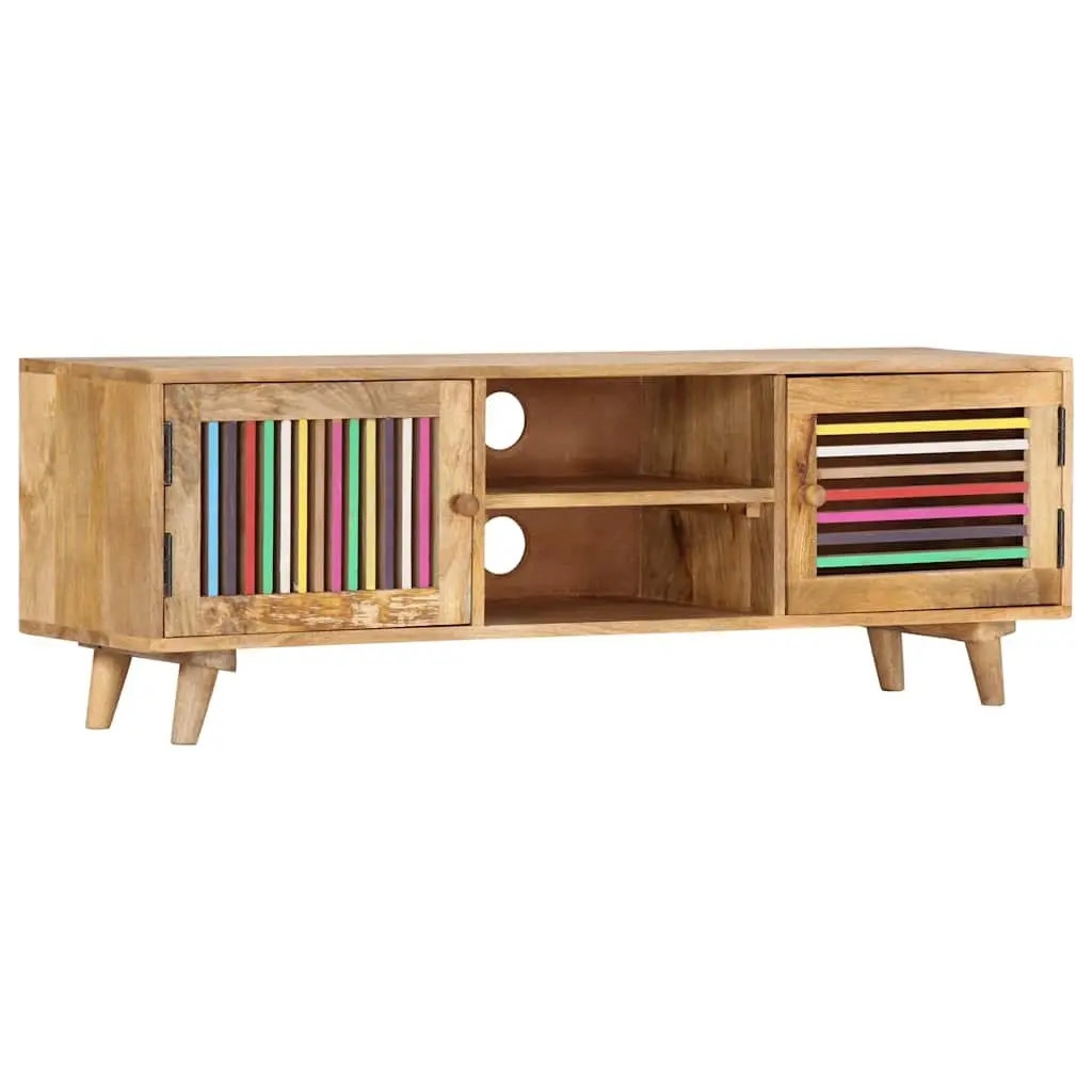 TV Cabinet 120x30x40cm Solid Mango Wood Storage Unit with Doors