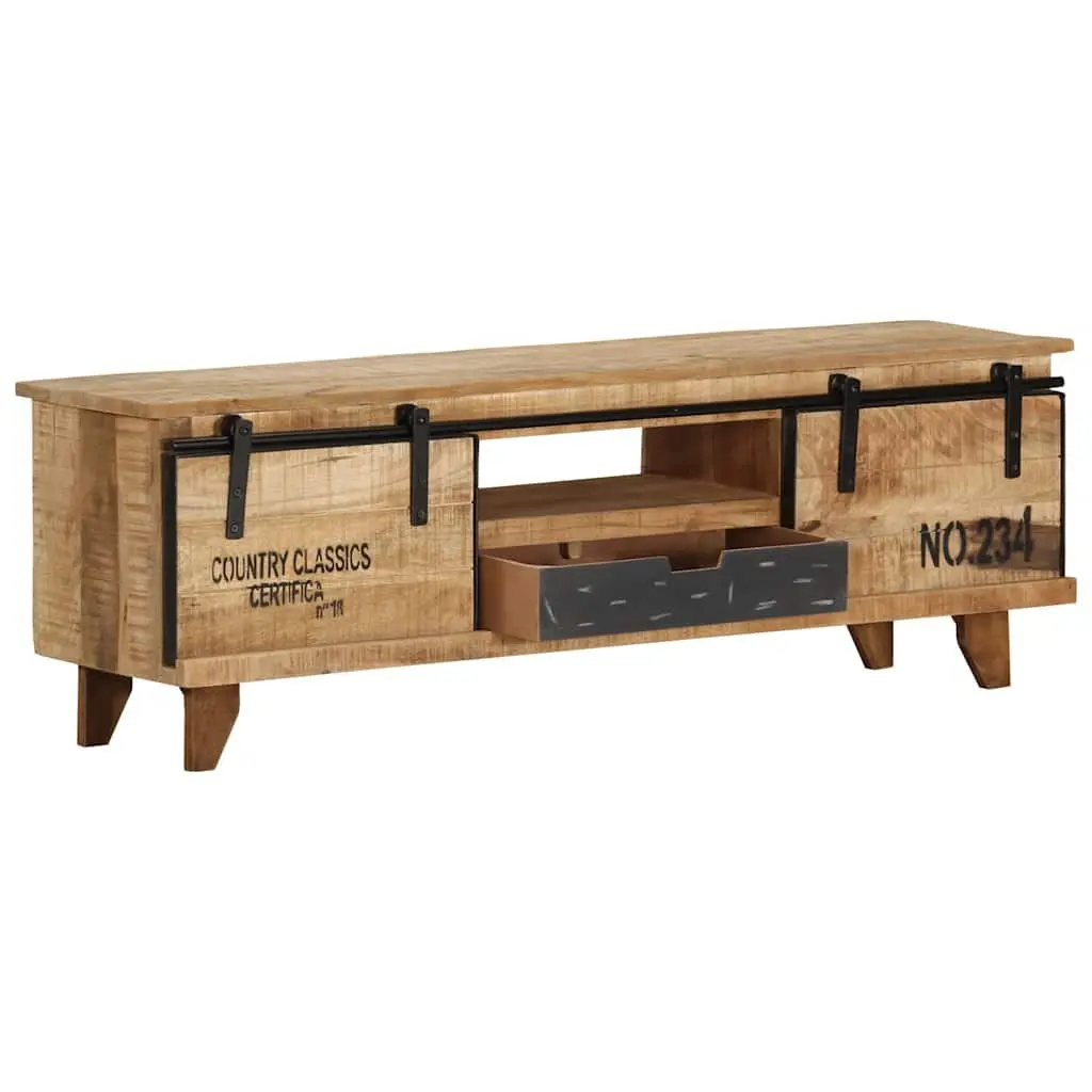 TV Cabinet 120x30x40 cm Brown Solid Mango Wood Storage Unit Lowboard