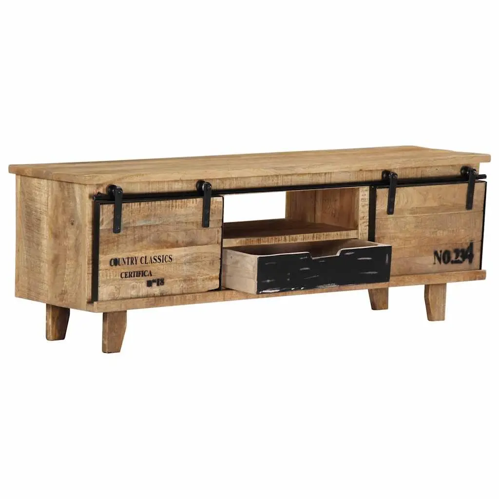 TV Cabinet 120x30x40 cm Brown Solid Mango Wood Storage Unit Lowboard