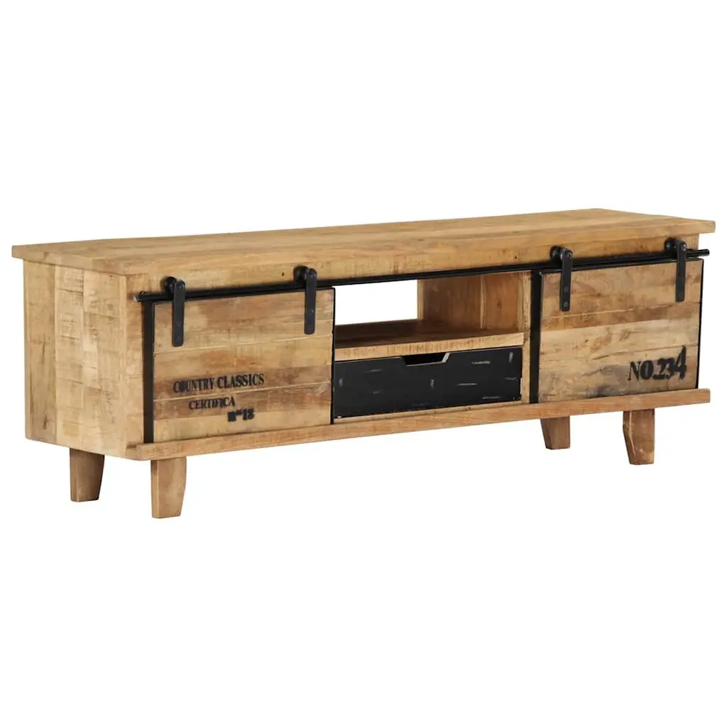 TV Cabinet 120x30x40 cm Brown Solid Mango Wood Storage Unit Lowboard