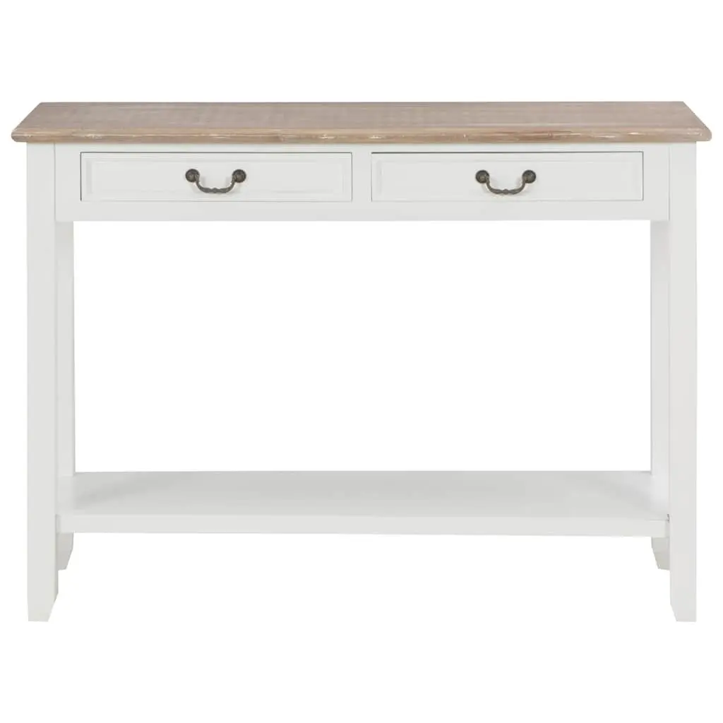 White Console Table 110x35x80 cm End Hallway Accent Furniture with Drawers Shelf