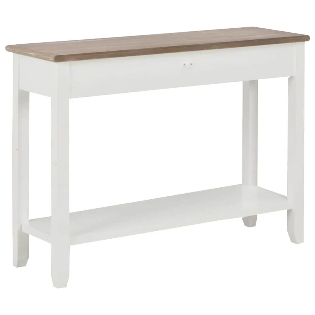 White Console Table 110x35x80 cm End Hallway Accent Furniture with Drawers Shelf