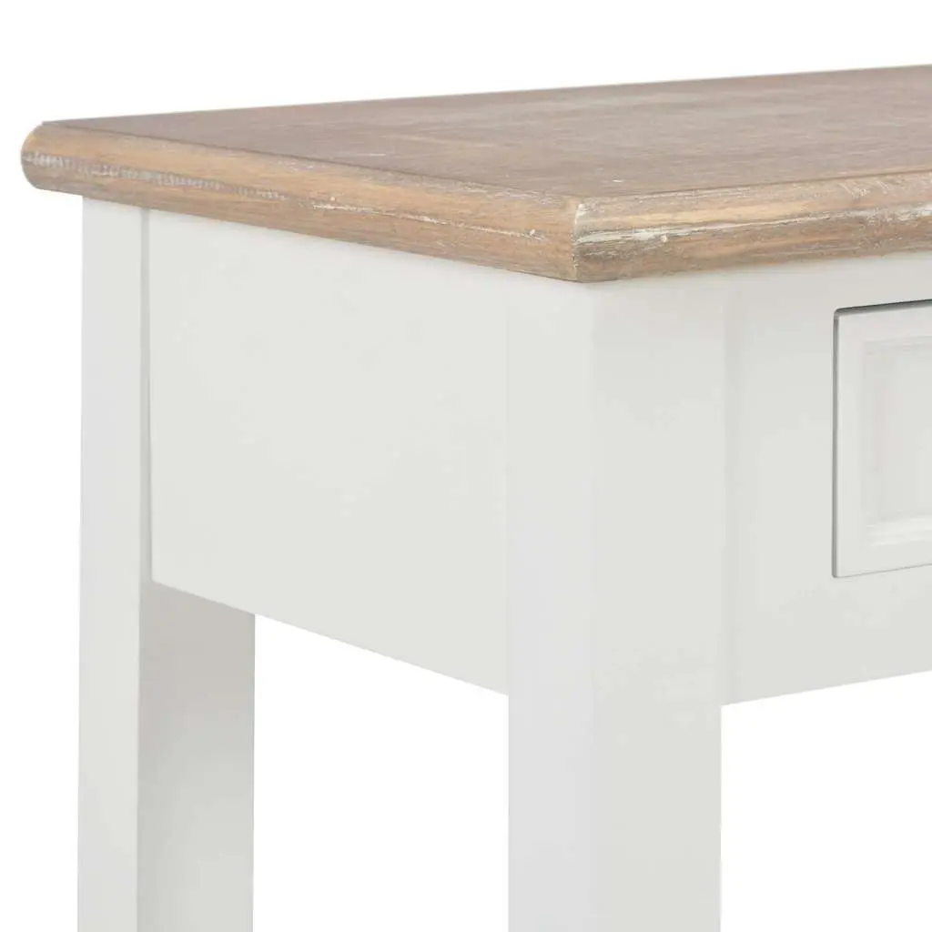 White Console Table 110x35x80 cm End Hallway Accent Furniture with Drawers Shelf