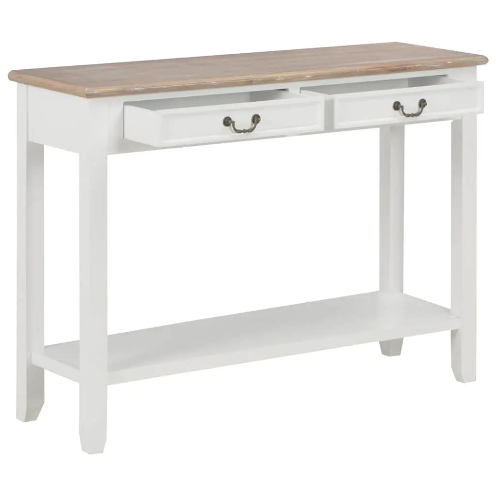 White Console Table 110x35x80 cm End Hallway Accent Furniture with Drawers Shelf