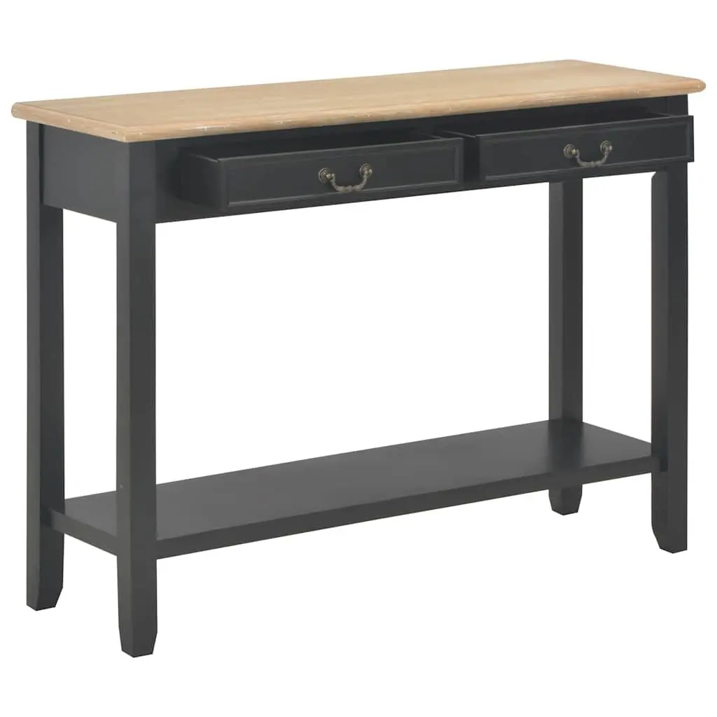 Black Console Table for Entryway Living Room 110x35x80 cm Wood Accent End Table with Drawers Shelf