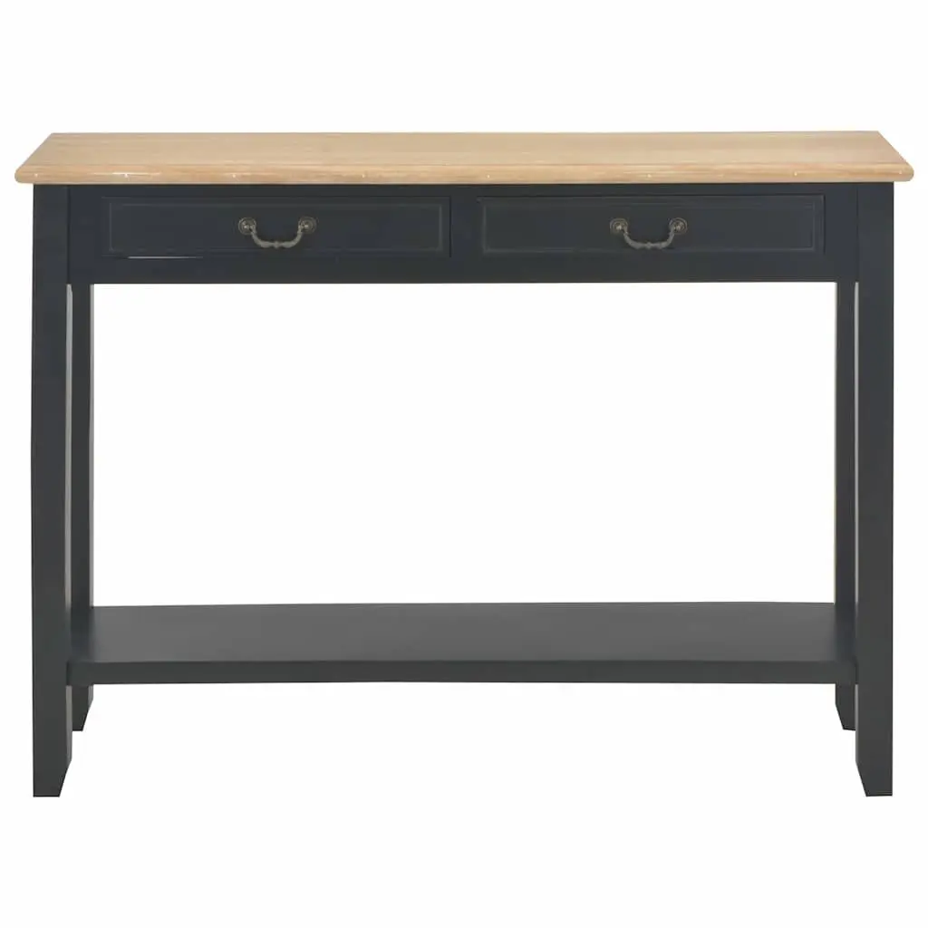 Black Console Table for Entryway Living Room 110x35x80 cm Wood Accent End Table with Drawers Shelf