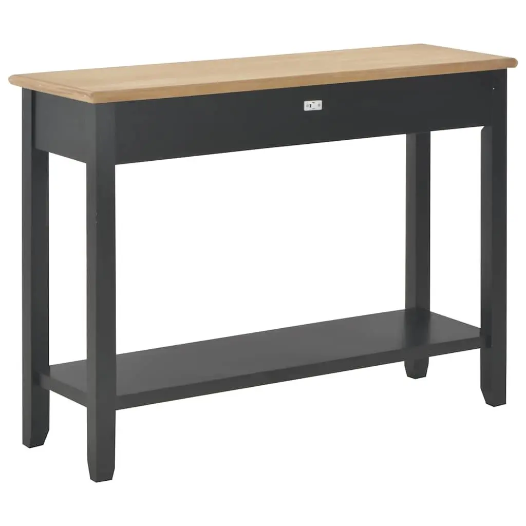 Black Console Table for Entryway Living Room 110x35x80 cm Wood Accent End Table with Drawers Shelf